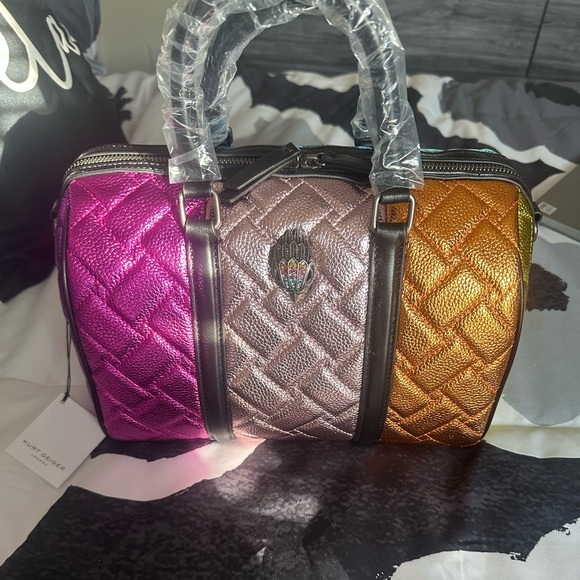 Kurt Geiger Handbags - Kurt Geiger Quilted Satchel in Pink and Silver